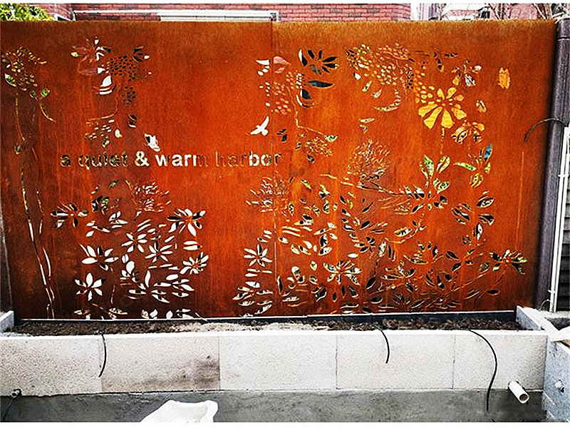 front yard corten privacy fence traders